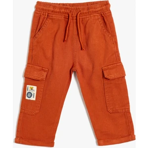 Kargo Pantolon Fitilli Kadife Beli Bağlamalı Cepli Pamuklu