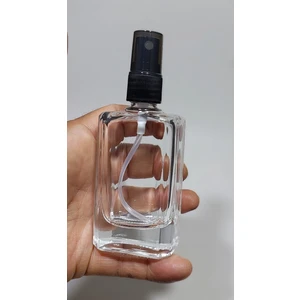 50 Adet 50 ml Boş Cam Kolonya ve Parfüm Şişesi Siyah Renk Sprey