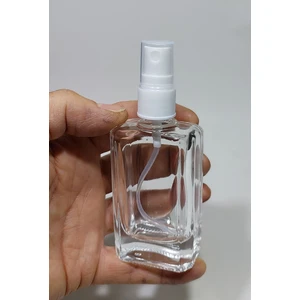 50 Adet 50 ml Boş Kolonya ve Parfüm Şişesi Beyaz Renk Sprey