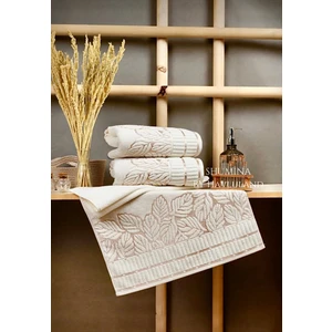 2’li Kadife Gold Jakarlı 50x90 cm El Yüz Havlusu