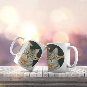 Balık Içinde Huysuz Kedi Baskılı Hediyelik Kupa Bardak K-223