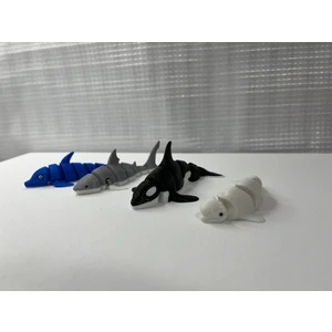 4'lü Mini, Hareketli Balık Oyuncak Paketi (Balık Figürleri)