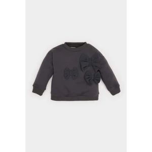 Kız Bebek Bisiklet Yaka Fiyonklu Sweatshirt D6267A524WN