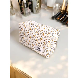 Kapitone Makyaj Çantası - Makeup Bag - Bakım Seyahat Kozmetik Çantası - Lina