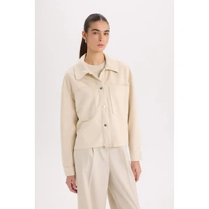 Crop Çıtçıtlı Cepli Süet Gömlek Ceket B2983AX24WN