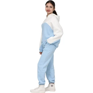ERDEM KIDS Kız Çocuk Paçası Lastikli, Garnili Oversize 3 Iplik Şardonlu Içi Pamuklu Eşofman Takımı