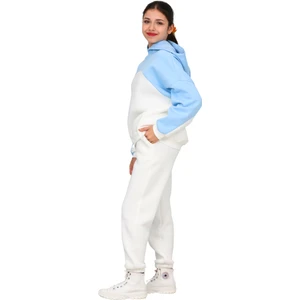 ERDEM KIDS Kız Çocuk Paçası Lastikli, Garnili Oversize 3 Iplik Şardonlu Içi Pamuklu Eşofman Takımı