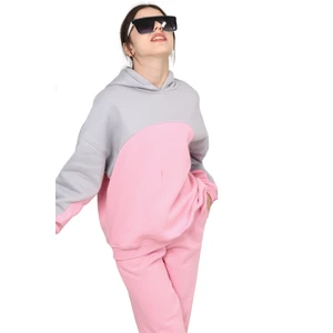 ERDEM KIDS Kız Çocuk Paçası Lastikli, Garnili Oversize 3 Iplik Şardonlu Içi Pamuklu Eşofman Takımı