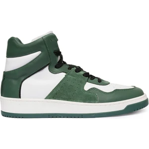 Erkek Yeşil Beyaz Hakiki Deri Sneaker Bot 3K1SB75175
