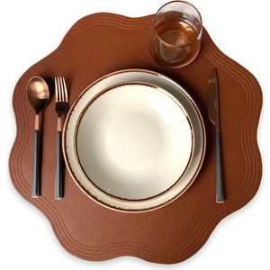 Kahverengi Deri Amerikan Servis/ Supla/ Placemats