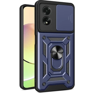 Oppo A38 Kılıf Yüzüklü Sürgülü Kamera Korumalı Pars + Ekran Koruyucu