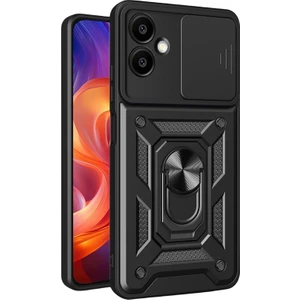Samsung Galaxy A06 Kılıf Yüzüklü Sürgülü Kamera Korumalı Pars + Ekran Koruyucu