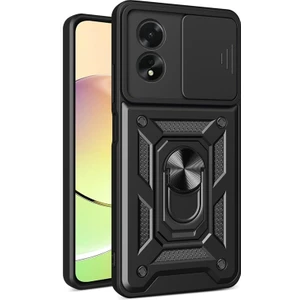 Oppo A60 Kılıf Yüzüklü Sürgülü Kamera Korumalı Pars + Ekran Koruyucu