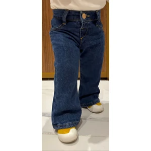 Ispanyol Paça Denim Çocuk Koyu Mavi Kot Pantolon