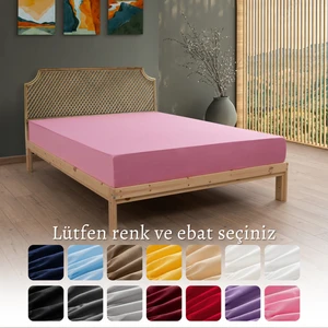 %100 Pamuk Penye Pembe Lastikli Çarşaf Tek Kişilik 90x190