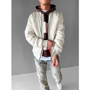 Erkek Basic Bomber Ceket Bej