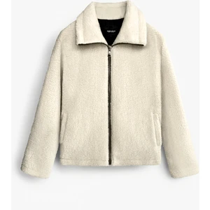 Abluka Online Oversize Dik Yaka Peluş Ceket Bej