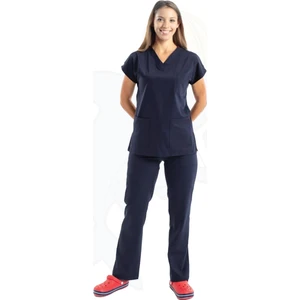 Kadın Zarf Yaka Kısa Kol Forma Takım Iş Önlüğü