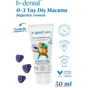 b-good  0-3 Yaş Bebek Diş Macunu Florürsüz Böğürtlen 50 ml