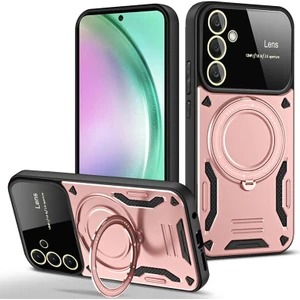 Samsung Galaxy A15 Uyumlu Kılf Magsafe Stand Özellikli Lens Korumalı Kılıf