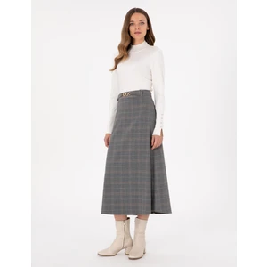 Pierre Cardin Kadın Gri A Kesim Dokuma Etek 50292639-VR024