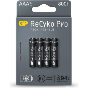 Gp Aaa 800 Mah Şarjlı Ince Kalem Pil 4'lü Paket Recyko