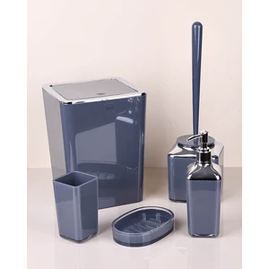 Kitchen Damys Lüks Kare Form 5 Parça Krom Detaylı Banyo Seti