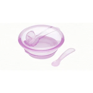 Vakumlu Tabak ve Kaşık Seti (KOD:8557) - Pembe