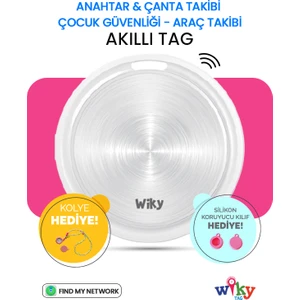 WikyTag Çocuk Smart AirTag Pembe - Akıllı Konum Takip Cihazı  (Apple Uyumlu)