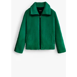Abluka Online Unisex Oversize Dik Yaka Peluş Ceket Yeşil
