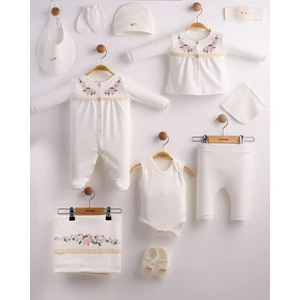 Eda Baby Çiçek Nakışlı 10'lu Set Hastane Çıkışı