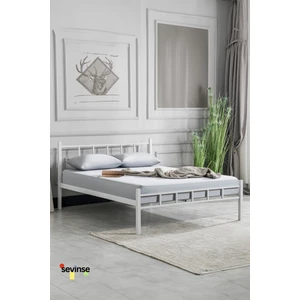 Sevinse Home Sevinse Çift Kişilik Beyaz Metal Karyola