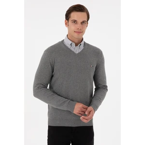 U.S. Polo Assn. Erkek Gri Melanj Kazak /Triko 50298283-VR086