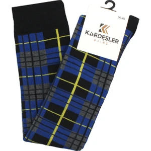 Kardeşler Çorap Kadın Renkli Çizgili Diz Üstü Pamuklu Çorap