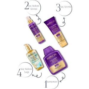 Collagen & Biotin Ekstra Hacim Şampuanı 300ml + Saç Bakım Yağı + Saç Kremi + Sıvı Saç Kremi