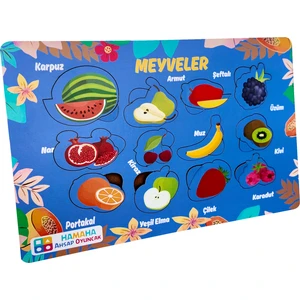 Eğitici Ahşap Oyuncak | Meyveler Temalı Bul-Tak Puzzle