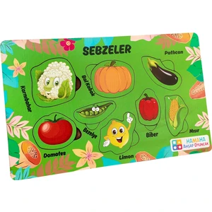 Eğitici Ahşap Oyuncak | Ahşap Sebzeler Temalı Bul-Tak Puzzle