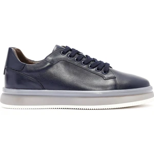 Erkek Lacivert Bağcıklı Deri Sneaker 24WFD603818