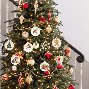 Ng Dizayn Yılbaşı Ağaç Süsü Christmas Figürlü Kabartma Baskılı 6'lı Yılbaşı Konsept Süs (Çift Yön)