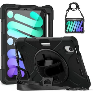 M.TK Moveteck Ipad Mini 7 Kılıf Kalem Bölmeli Şarj Yuvalı Askılı Standlı Zırh Tank Defender Kapak A17 Pro A2993 95