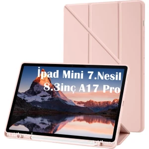 M.tk moveteck Ipad Mini 7 Uyumlu Kılıf Kalem Bölmeli Şarj Yuvalı Katlanabilir Stand Yumuşak Silikon A17 Pro A2993