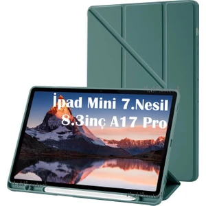 M.tk moveteck Ipad Mini 7 Uyumlu Kılıf Kalem Bölmeli Şarj Yuvalı Katlanabilir Stand Yumuşak Silikon A17 Pro A2993