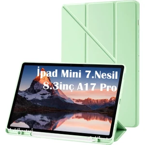 M.tk moveteck Ipad Mini 7 Uyumlu Kılıf Kalem Bölmeli Şarj Yuvalı Katlanabilir Stand Yumuşak Silikon A17 Pro A2993