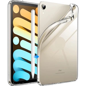M.TK Moveteck iPad Mini 7 Kılıf Şeffaf Silikon Esnek Tablet Kılıfı Yumuşak Arka Kapak A17 Pro A2993 A2995 A2996