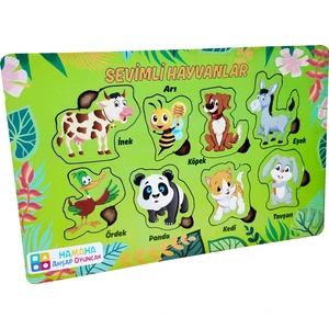 Eğitici Ahşap Oyuncak | Ahşap Çiftlik Hayvanları Temalı Bul-Tak Puzzle