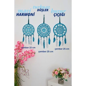 3'lü Set Turkuaz  Mdf Ahşap Düş Kapanı Koridor ve Oda Dekorasyonu Için Harika Bir Seçimdir