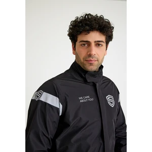 Peru Siyah Üst Motosiklet Yağmurluğu