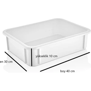 Gastroplast Küçük Boy Polipropilen 30X40X10 cm Ekmek,pide,lahmacun,pizza,kek,börek,hamur Teknesi ( Kapak Dahil 2li Set )