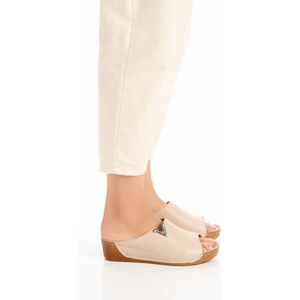 Iç Dış Deri Dolgu Taban Ortopedik Kadın Terlik