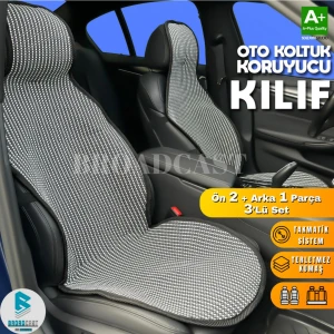 Oto Koltuk Koruyucu Kılıf  Universal 2+1 Parça Ön Arka A+ Kalite Terletmez